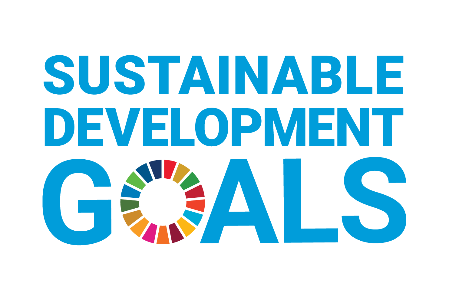 United Nations Sustainable Development Goals image with 17 colour representations of the letter O in Goals