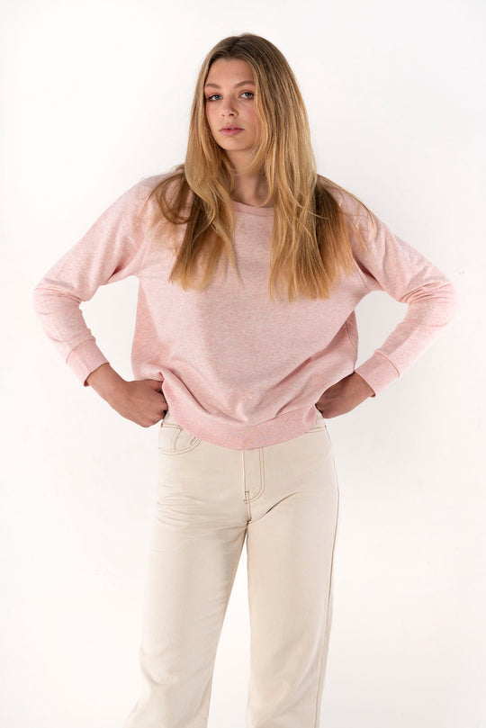 Cotton Cream Pink Sweatshirt-Sweatshirts-PIRKANI