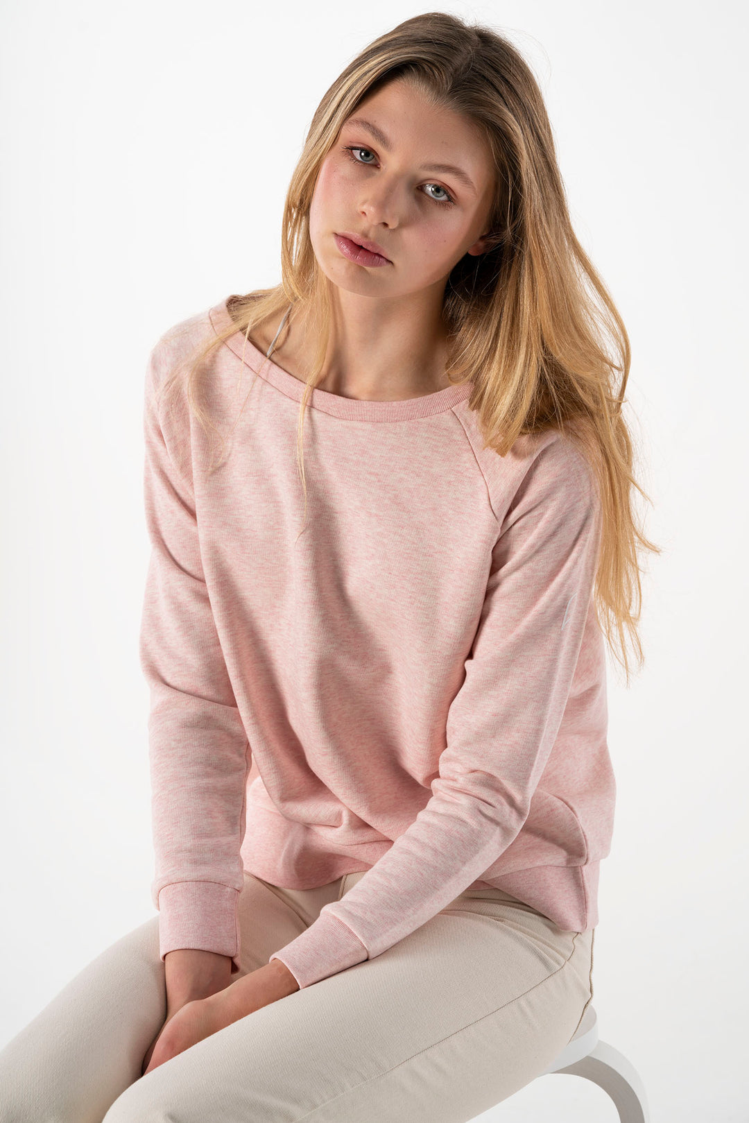 Cotton Cream Pink Sweatshirt-Sweatshirts-PIRKANI
