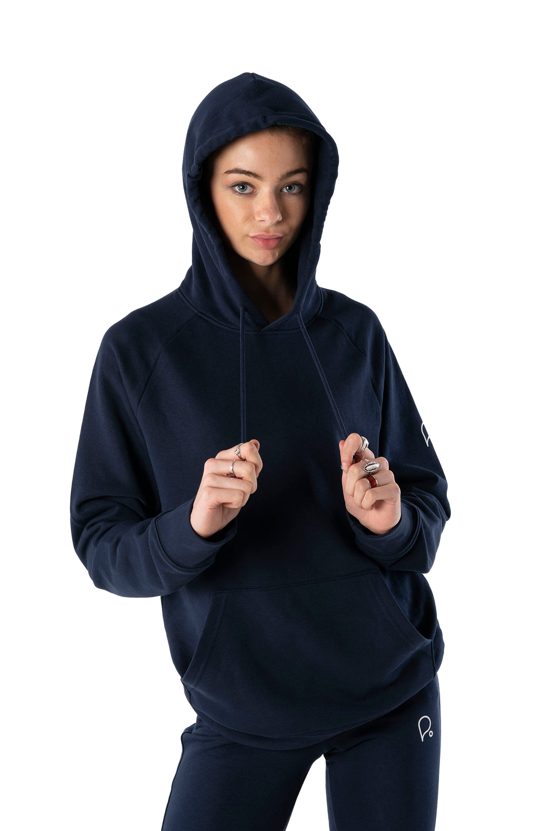 French Navy Hoodie-Women Hoodies-PIRKANI