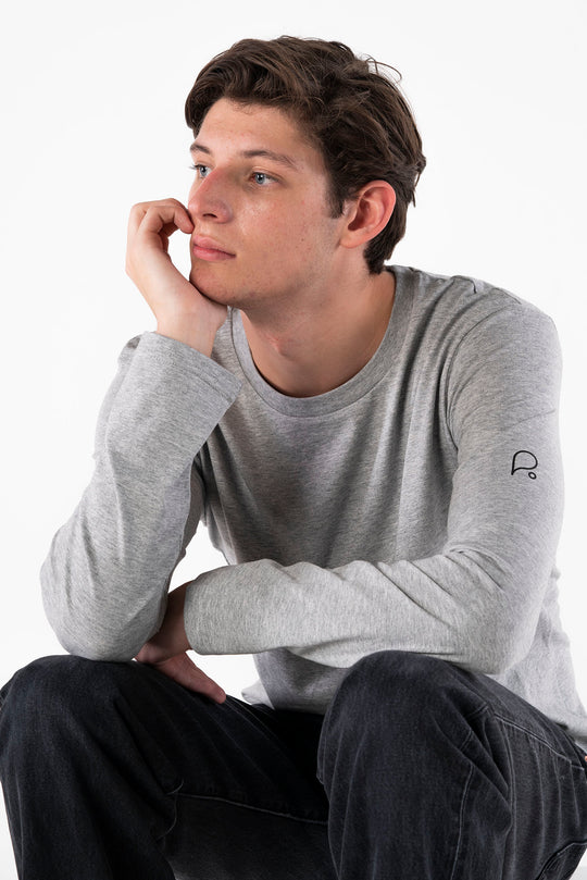 Heather Grey Long Sleeve T-shirt-T-shirts-PIRKANI
