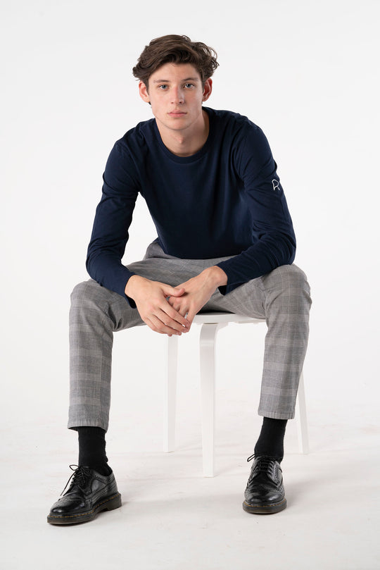 French Navy Long Sleeve T-shirt-T-shirts-PIRKANI