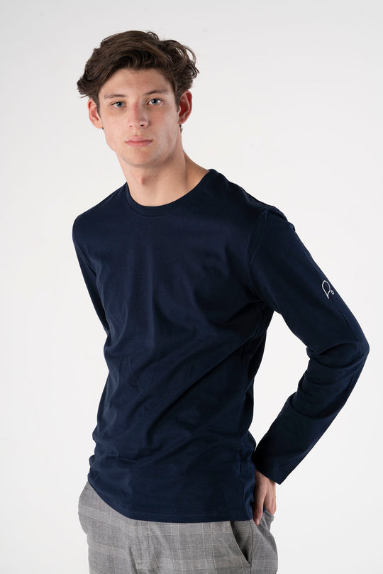 French Navy Long Sleeve T-shirt-T-shirts-PIRKANI