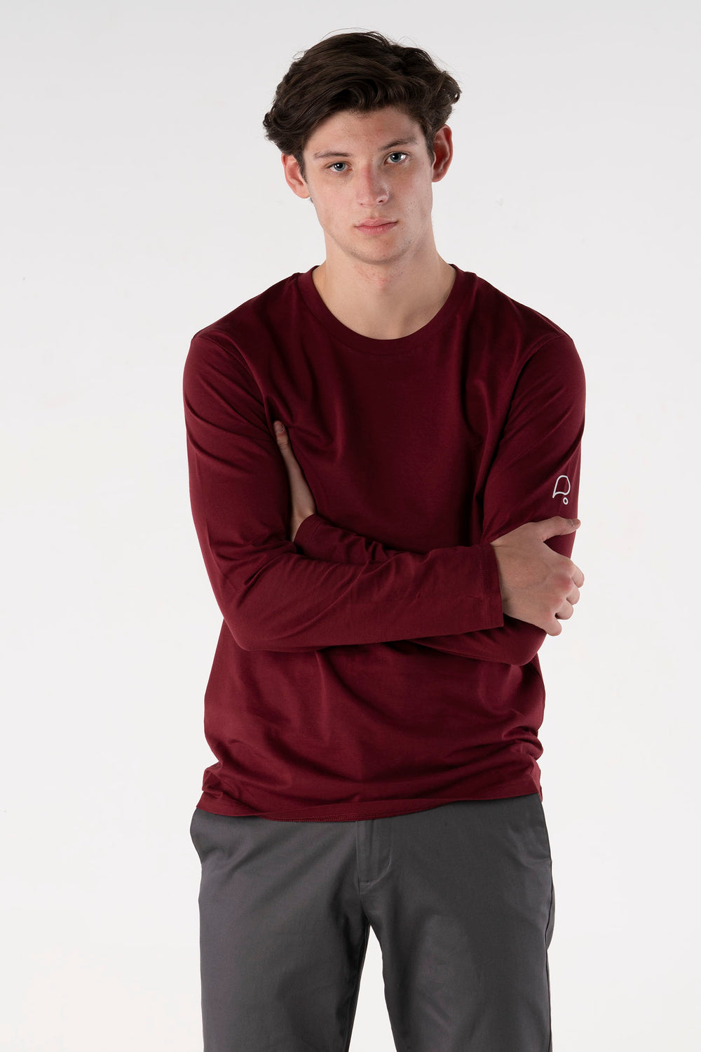 Burgundy Long Sleeve T-shirt-T-shirts-PIRKANI