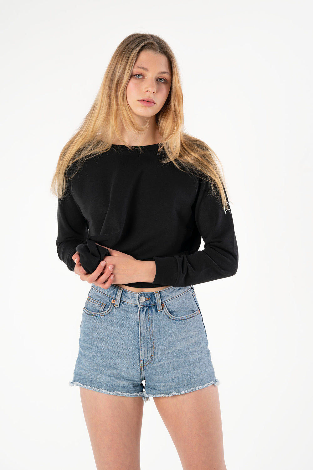 Signature Black Sweatshirt-Women Sweatshirts-PIRKANI