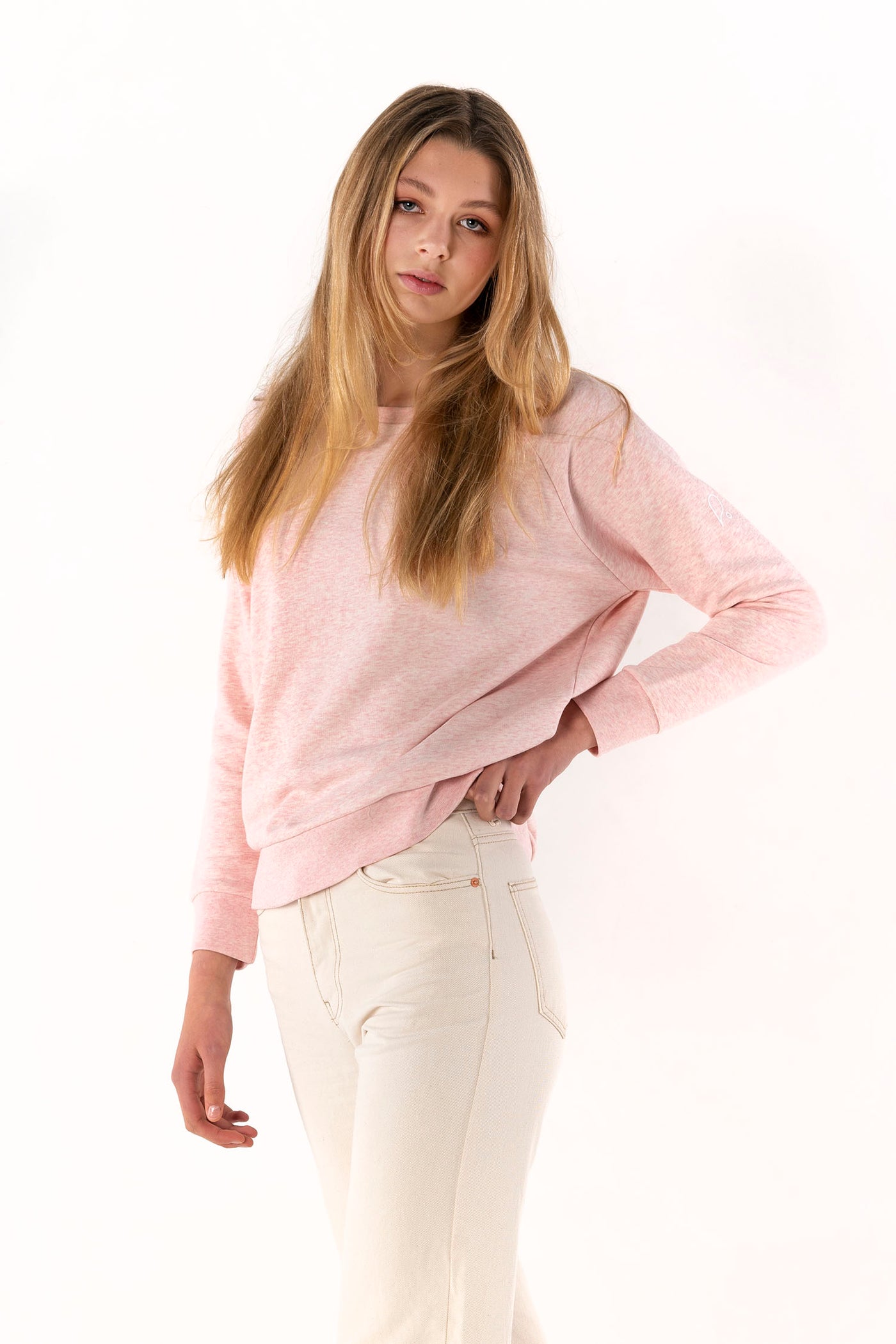 Cotton Cream Pink Sweatshirt-Sweatshirts-PIRKANI