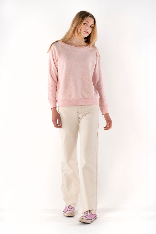 Cotton Cream Pink Sweatshirt-Sweatshirts-PIRKANI