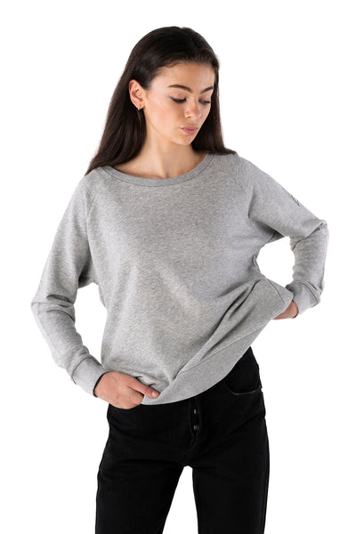 Heather Grey Sweatshirt-Women Sweatshirts-PIRKANI