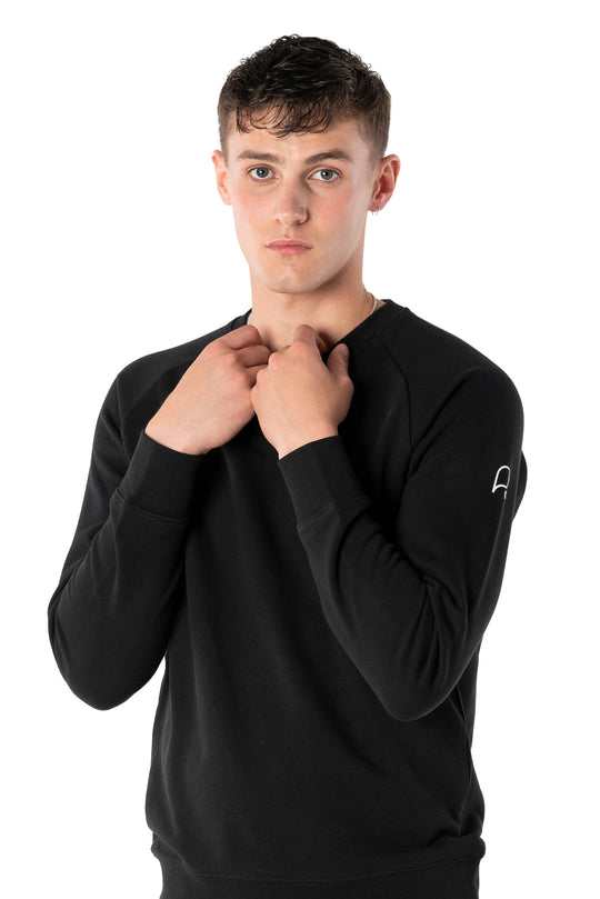 Signature Black Sweatshirt-Men Sweatshirts-PIRKANI