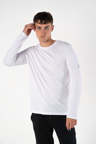 Signature White Long Sleeve T-shirt-T-shirts-PIRKANI